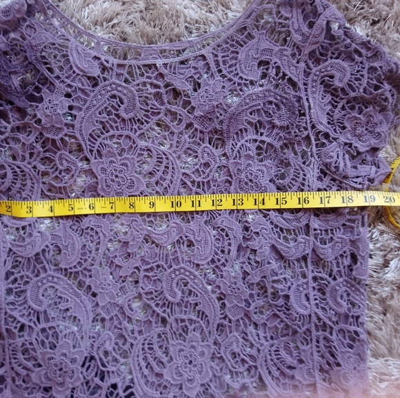 EUC Maurice's Purple Gray Lace Top - Picture 3 of 4